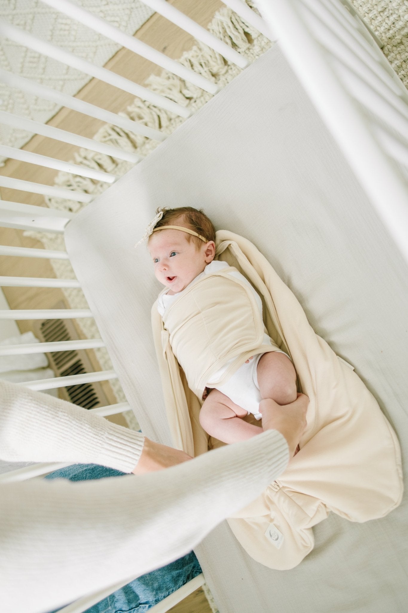 Bamboo Swaddle Sleeping Bag for Newborns (0 - 6 Months) - Little Lunar