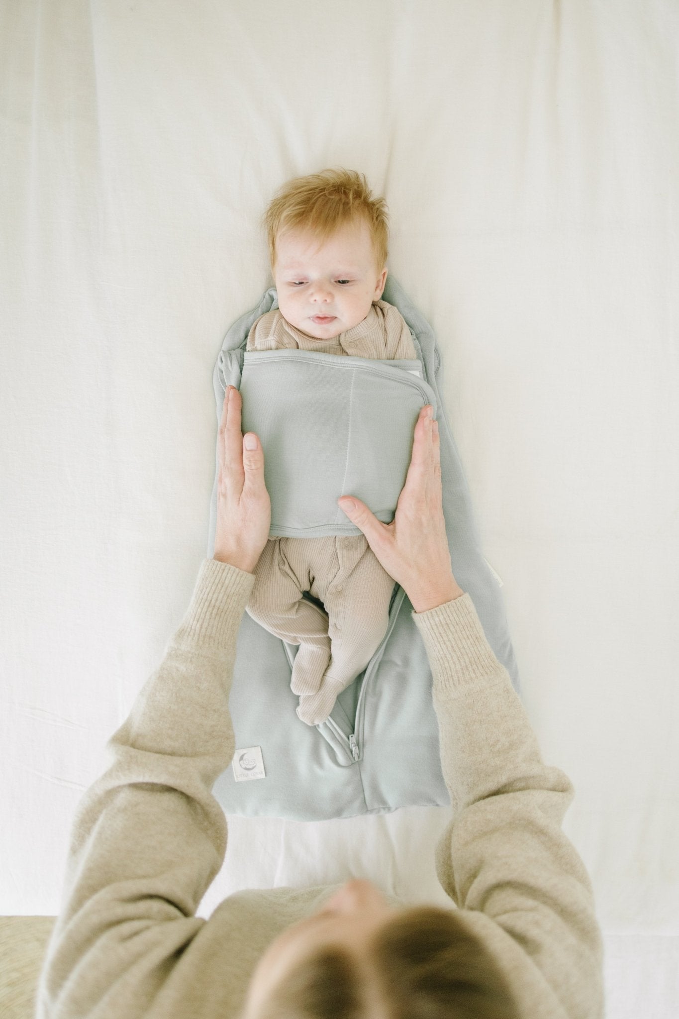 Bamboo Swaddle Sleeping Bag for Newborns (0 - 6 Months) - Little Lunar